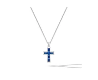 Vincero Men's Cross Pendant in 925 Sterling Silver with Rhodium Plating and Lobster Clasp