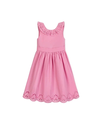 Hope & Henry Toddler Girls Ruffle Collar Party Dress with Eyelet Embroidery