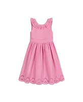 Hope & Henry Toddler Girls Ruffle Collar Party Dress with Eyelet Embroidery