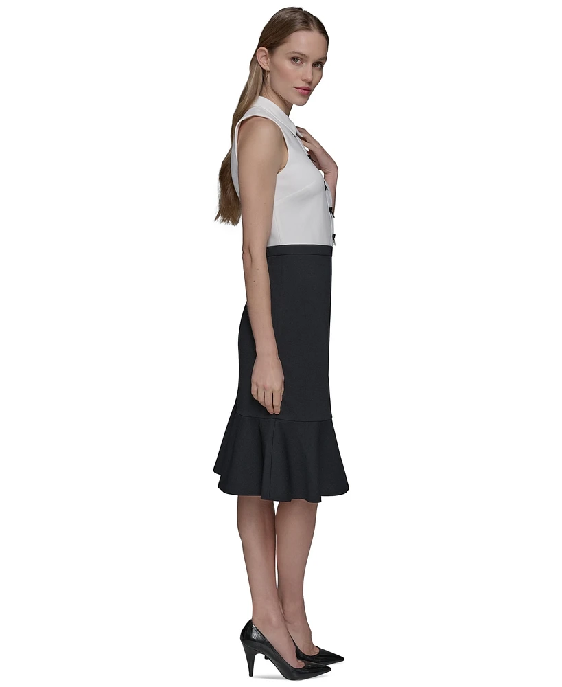 Karl Lagerfeld Paris Women's Bow-Trim Sleeveless Dress
