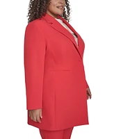 Dkny Plus Size Notch-Collar One-Button Long Topper