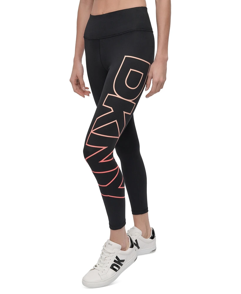 Dkny Sport Women's Exploded-Logo Stretch 7/8 Leggings