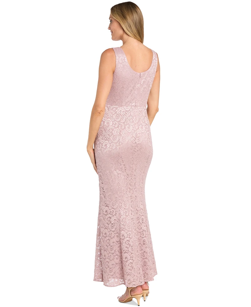 R & M Richards Women's Glitter Lace Gown Jacket