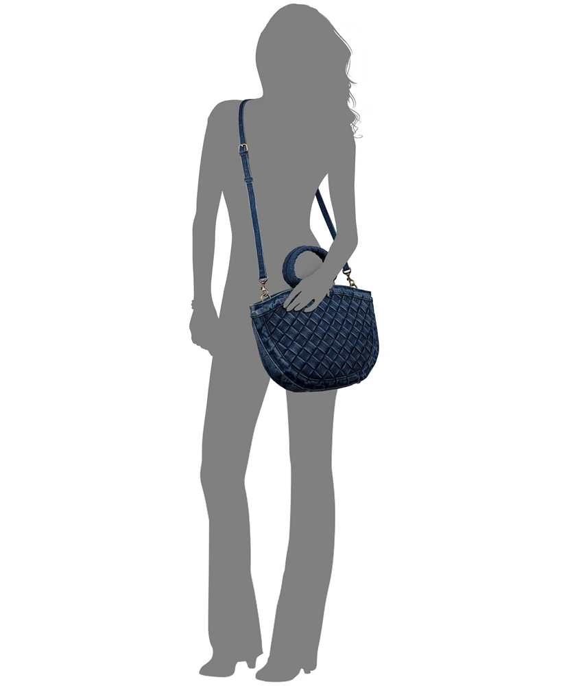 Patricia Nash Ossi Medium Woven Denim Satchel