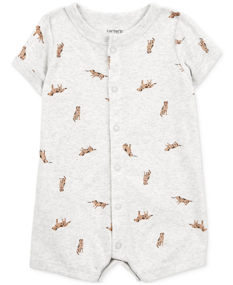 Carter's Baby Boys Dog-Print Short-Sleeve Romper
