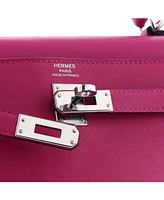 Pre-Owned Hermes Kelly 25 Handbag Pink Swift with Palladium Hardware