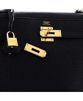 Pre-Owned Hermes Kelly 32 Handbag Clemence with Gold Hardware