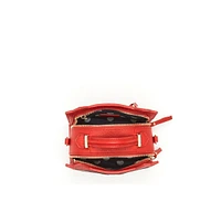 Susu Leather Cat Bag Red Crossbody Purse Women's Handbag with Top Handle and Adjustable Strap