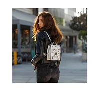Susu Convertible Leather Backpack Purse White Crossbody Bag with Embellishments and Top Handble Women's Handbag