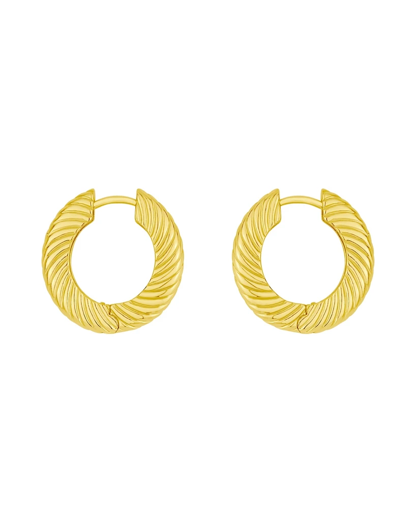 And Now This Textured Hinged Hoop Earrings