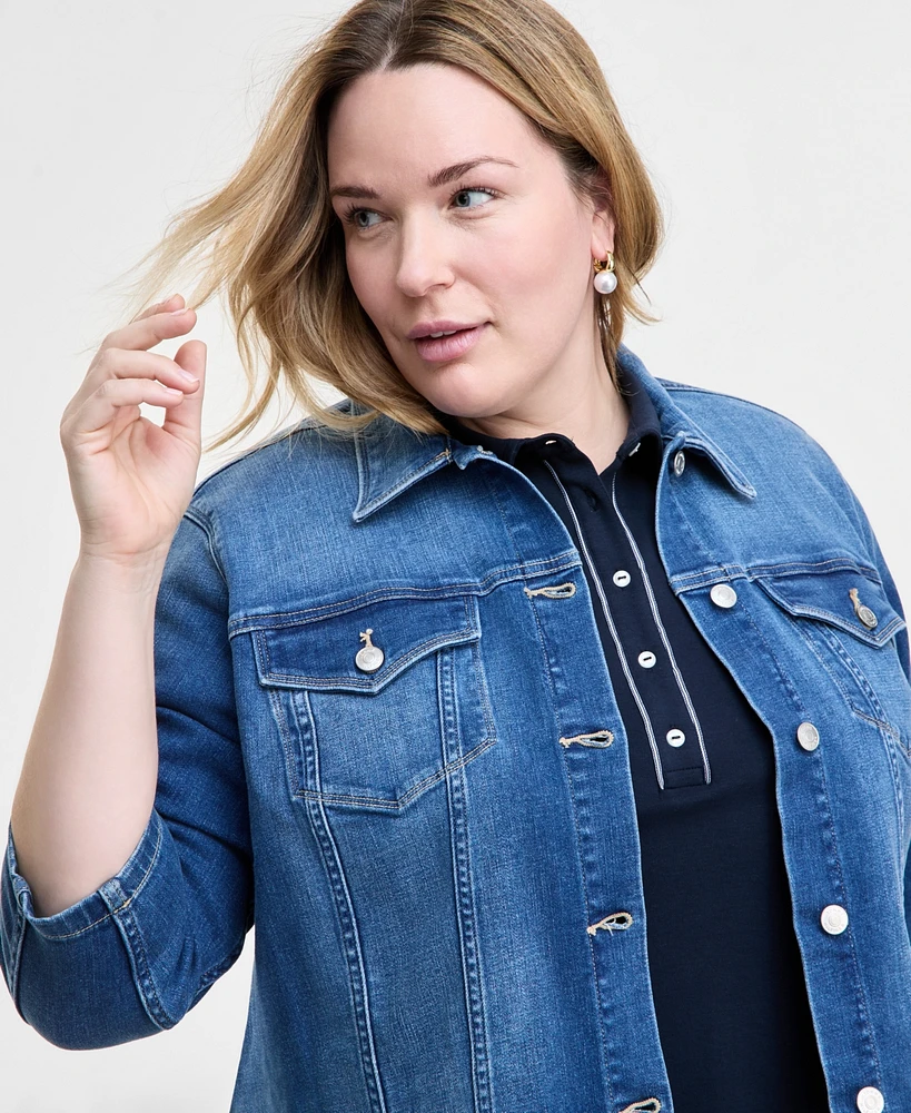 Tommy Hilfiger Plus 3/4-Sleeve Denim Jacket