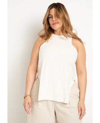 Eloquii Women's Scooped Hem Tank Top