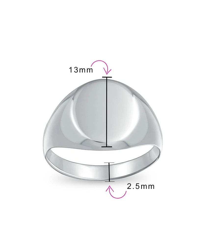 Bling Jewelry Basic Simple Initial Monogram Sterling Silver Ring Oval Signet Design
