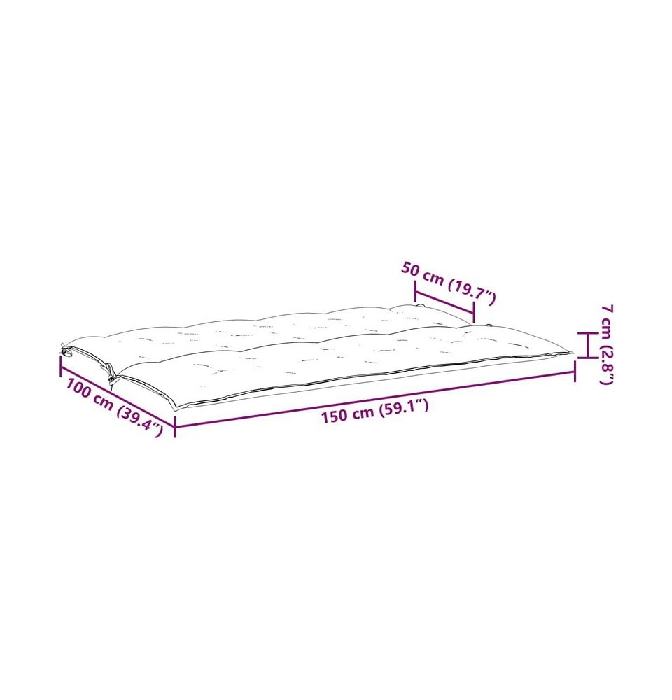 Garden Bench Cushion Beige 59.1"x(19.7"+19.7")x2.8" Oxford Fabric