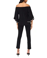Msk Plus Size Off-The-Shoulder 3/4-Embellished-Cuff Top