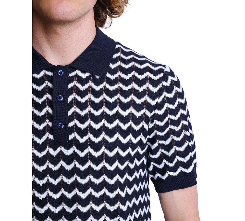 Paisley & Gray Men's Slim Fit Short Sleeve Chevron Polo Shirt