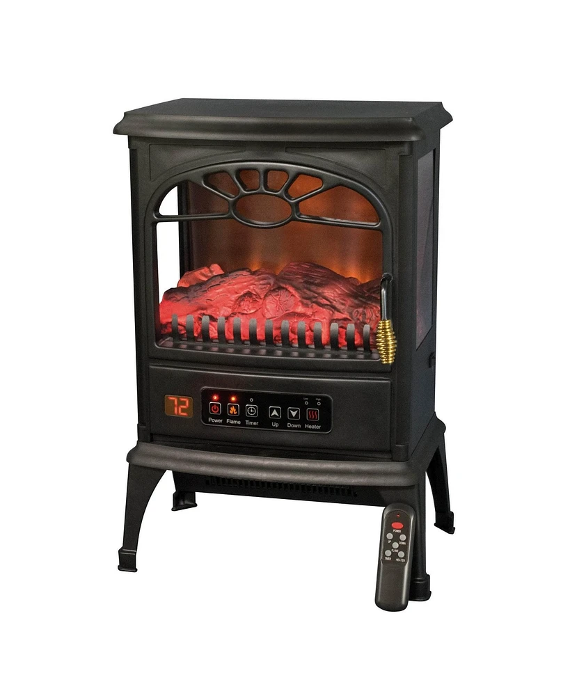 LifeSmart 1500W Large Room 3-Sided Mobile Electric Infrared Stove Heaters (Pair)