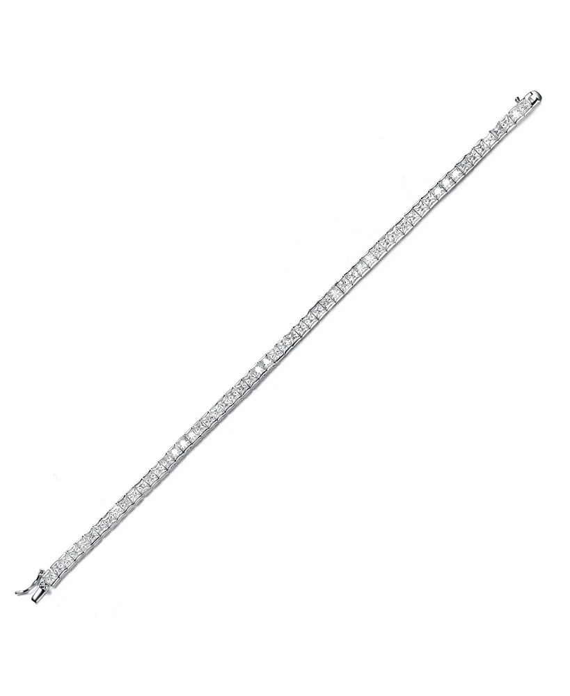 White Gold Plating with Colored Cubic Zirconia Tennis Bracelet