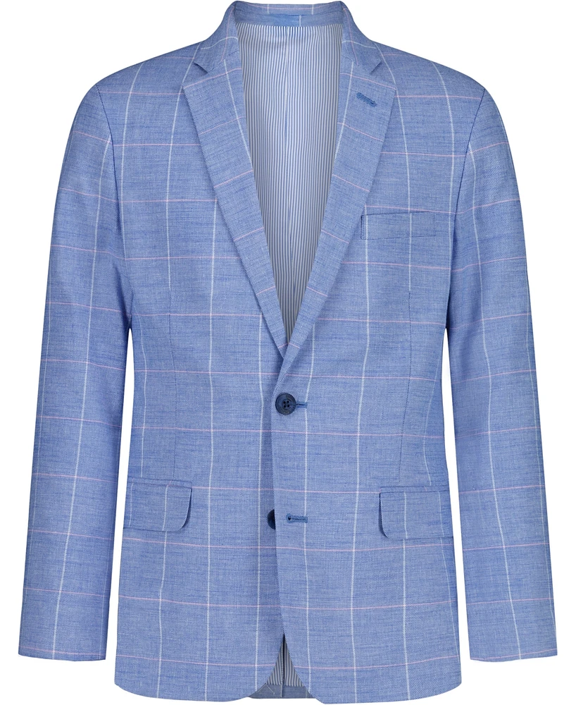Tommy Hilfiger Big Boys Stretch Regular Fit Windowpane Jacket