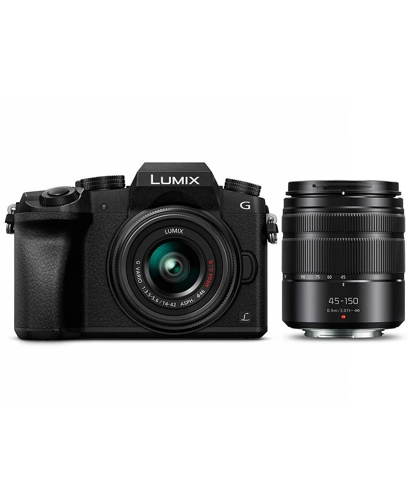 Panasonic Lumix Dmc-G7 Mirrorless Camera with Lumix G Vario 14-42mm and 45-150mm Lenses Lens