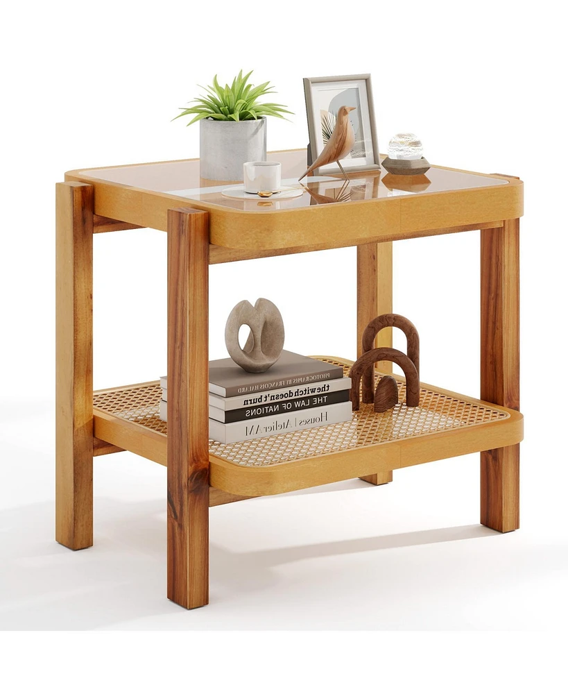 2-Tier End Table Stylish & Functional Side Table for Living Room or Bedroom Storage