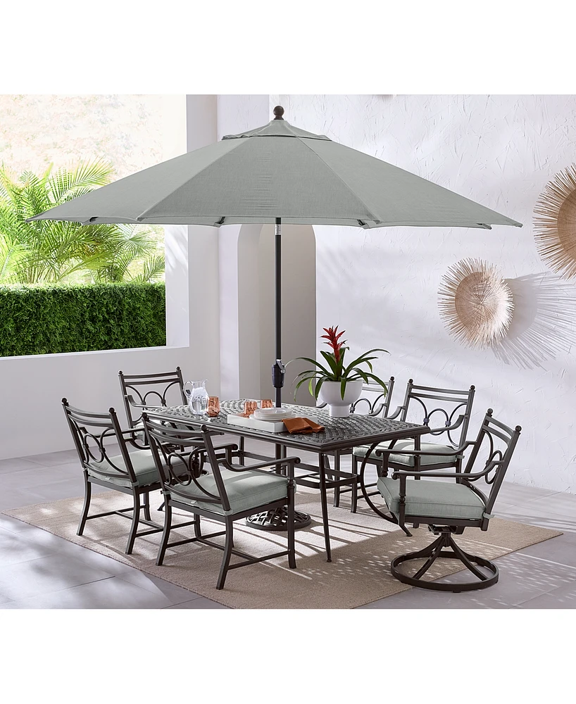 Wythburn Outdoor Dining 7pc Set (72"x 38" Table & 4 Scroll Chairs 2 Swivel Chairs), Created for Macy's