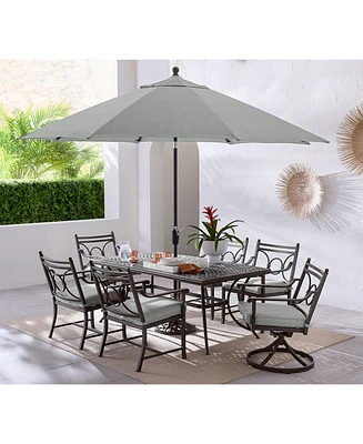 Wythburn Outdoor Dining 7pc Set (72"x 38" Table & 4 Scroll Chairs 2 Swivel Chairs), Created for Macy's