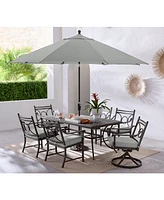 Wythburn Outdoor Dining 7pc Set (72"x 38" Table & 4 Scroll Chairs 2 Swivel Chairs), Created for Macy's