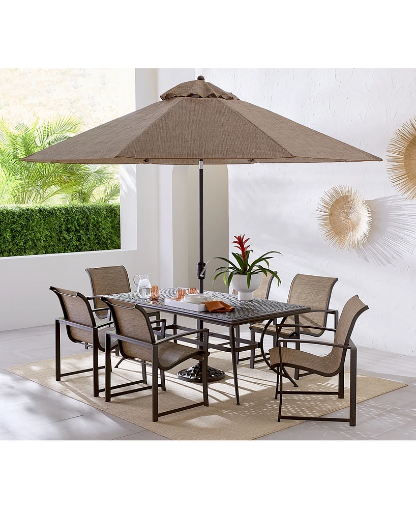 Wythburn Outdoor Dining 7pc Set (72"x38" Table & 6 Sleek Sling Chairs), Created for Macy's