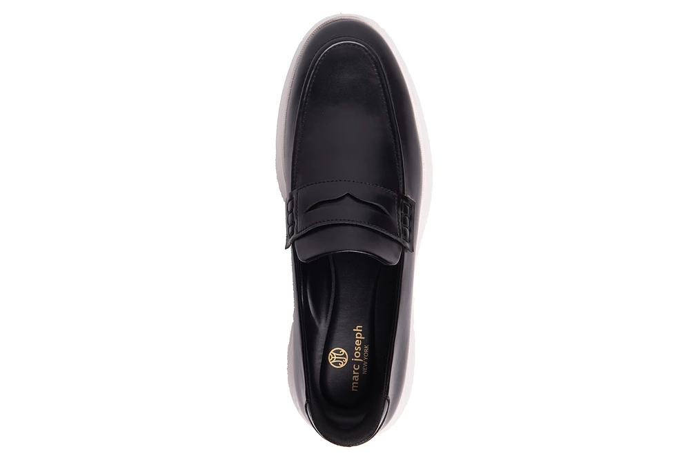 Marc Joseph New York Men's Douglas Street Hands-Free Slip On Technology Lightweight Leather Penny Loafers