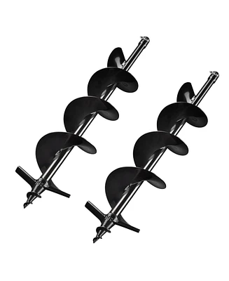 Yescom 2 packs 6" Earth Auger Drill Bit Bulb Planter Tool for Planting Flower Fence Post Gardening Project