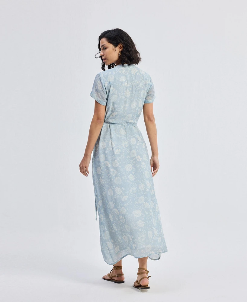 Reistor Women's Maxi Wrap Dress Florals