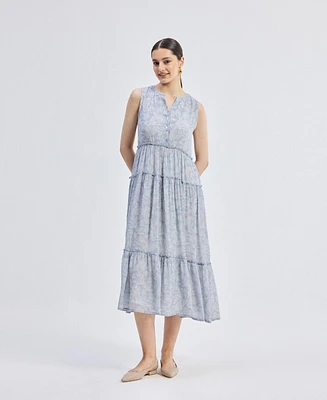 Reistor Women's The Perfect Resort Floral Midi Periwinkle Blue