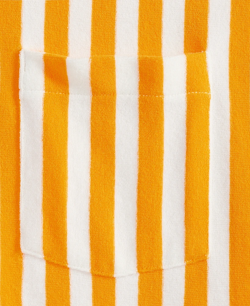 Mode of One Men's Johnny Collar Striped Terry Shirt, Exclusively at Macy's