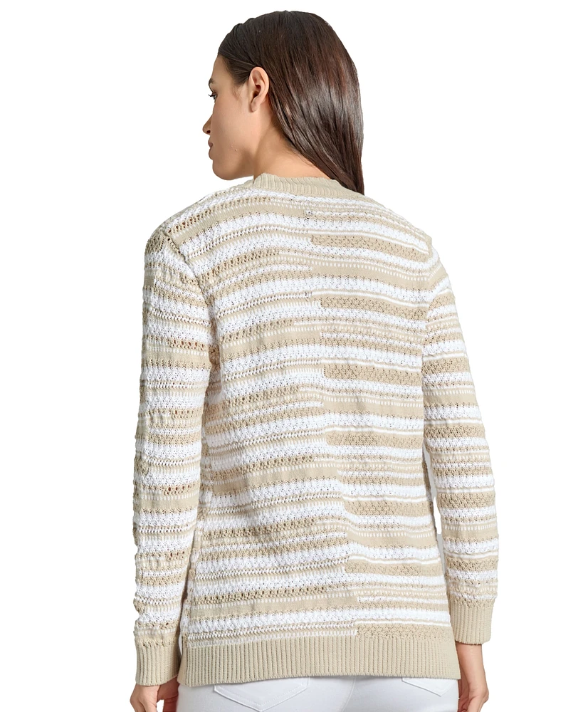 Jones New York Women's Textured Open-Front Cardigan