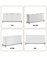 Modern Storage Cabinet with Adjustable Shelves, 65IN Accent Cabinet with 4 Doors, Decorative Cabinets for Living Room, Kitchen, Office