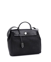 Pre-Owned Hermes Herbag Zip Leather and Toile