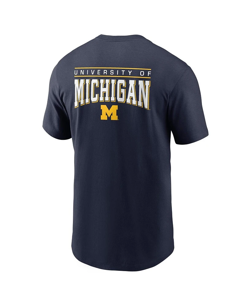 Jordan Men's Navy Michigan Wolverines 2-Hit T-Shirt