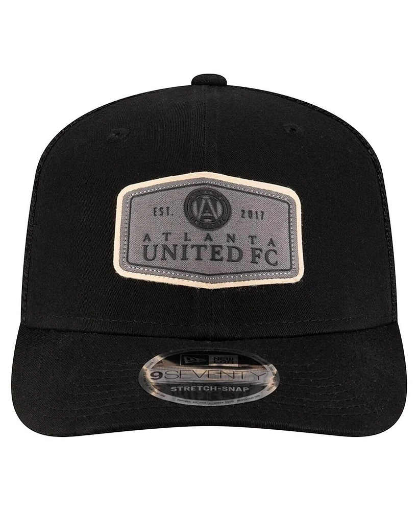 New Era Men's Black Atlanta United Fc Labeled 9SEVENTY Trucker Stretch-Snap Adjustable Hat