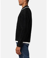 Xxiii Men's Fluffy Long Sleeve Polo Shirt