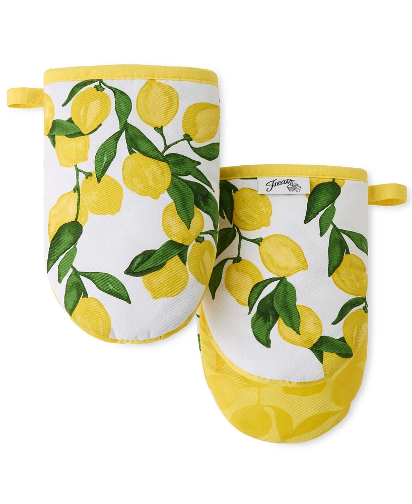 Fiesta Lemon Vine Mini Cotton Oven Mitt Set of 2, 5.5" x 8"
