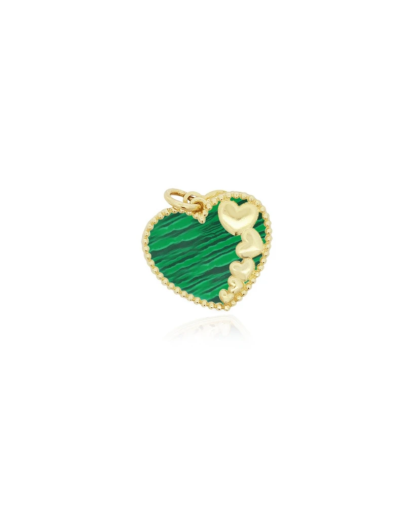 The Lovery Malachite Heart Overlay Charm 15 Millimeters