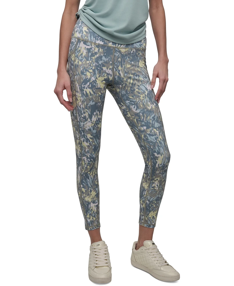 Dkny Sport Women's Printed High-Waist 7/8 Tights