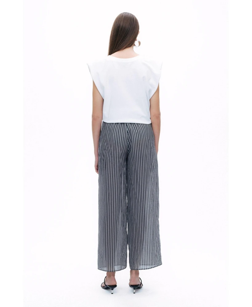 Nocturne Women's Striped Sheer Pants