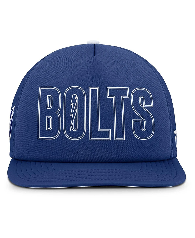 Fanatics Men's Blue/White Tampa Bay Lightning Authentic Pro Hometown Rink Foam Trucker Snapback Hat