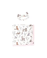 Hudson Baby Girls Gown, Swaddle Blanket and Cap or Headband, Leopard Mamas Mini, 0-6 Months