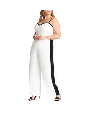 Eloquii Women's Jumpsuit W Contrast Details