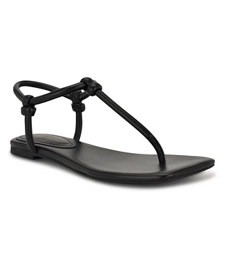 Nine West Women's Nortny Knotted T-Strap Flat sandals
