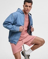 Mode Of One Mens Oversized Fit Textured Sweatshirt Regular Fit 7 Reverse French Terry Shorts Exclusively At Macys