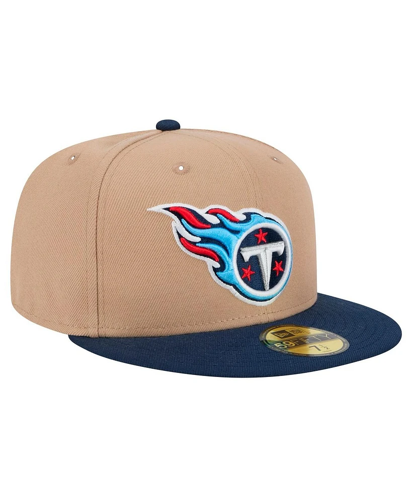 New Era Men's Tan Tennessee Titans Logo Main 59FIFTY Fitted Hat